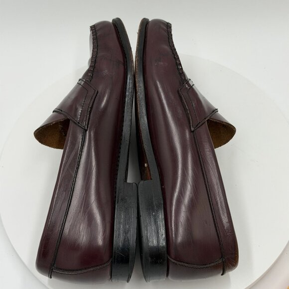 GH Bass Weejuns Mens 10 EE Burgundy Penny Loafers Leather Casual Slip On Shoes - Picture 4 of 9